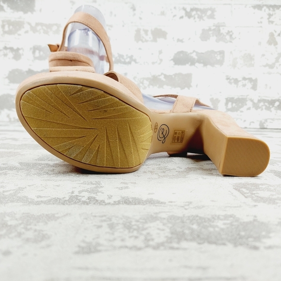 New Chinese Laundry Daydreamer Brown Velvet Platform Sandals V663 - Picture 8 of 14